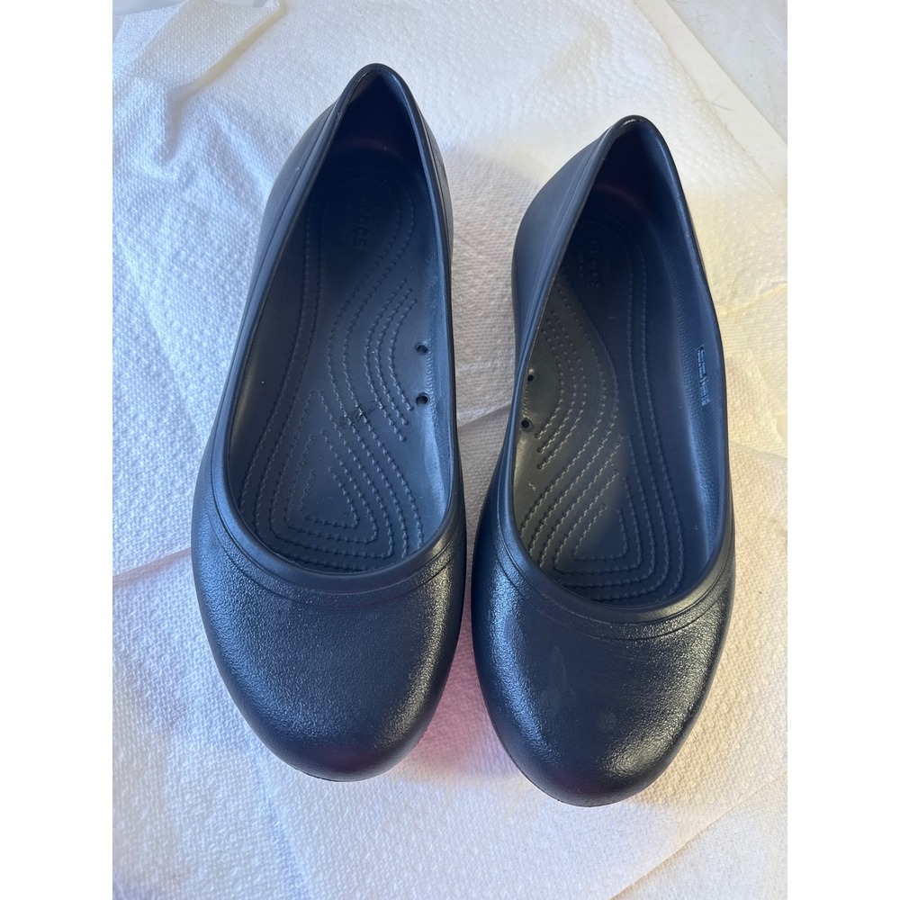 Crocs Alice Work Black Slip On Flats Non Slip Shoes Womens Size 10 204044